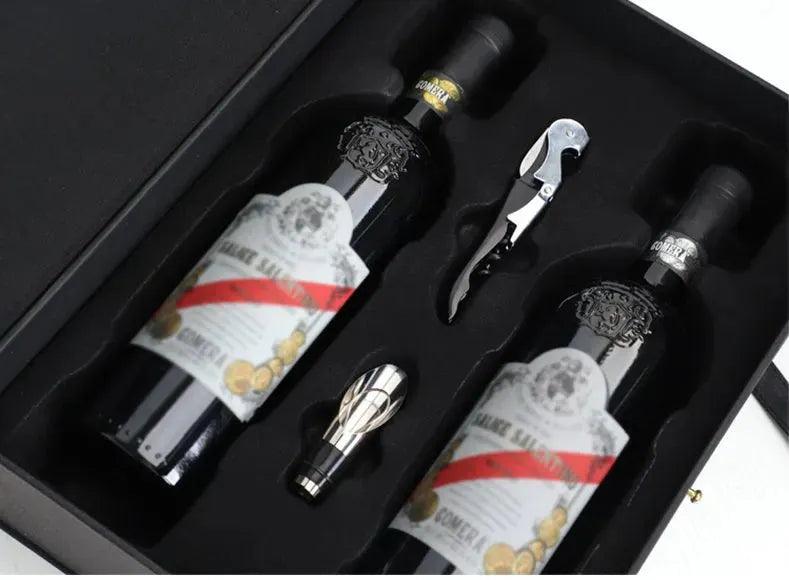 高貴腕帶式雙支皮酒盒︱Professional Wine Gift Box With Handles (Double)
